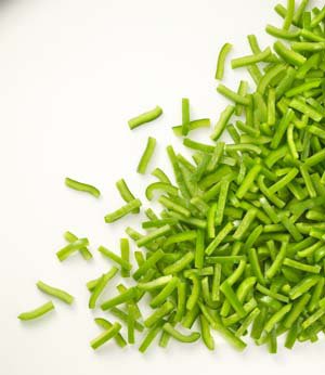 Økologisk grøn peber i strimler 10 kg